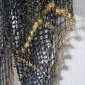 shawl women black and gold one size
